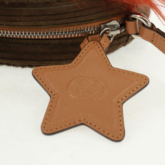 GUCCI Interlocking G Lion Clutch Bag Leather Brown Silver 704806 Auth 157518SAV