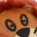 GUCCI Interlocking G Lion Clutch Bag Leather Brown Silver 704806 Auth 157518SAV-18