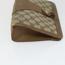 GUCCI GG Supreme Web Sherry Line Clutch Bag PVC Leather 2 Set Beige Auth 157519-11