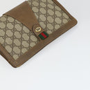 GUCCI GG Supreme Web Sherry Line Clutch Bag PVC Leather 2 Set Beige Auth 157519-12