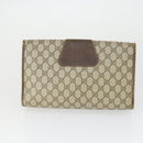GUCCI GG Supreme Web Sherry Line Clutch Bag PVC Leather 2 Set Beige Auth 157519-3