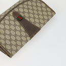 GUCCI GG Supreme Web Sherry Line Clutch Bag PVC Leather 2 Set Beige Auth 157519-5