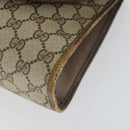 GUCCI GG Supreme Web Sherry Line Clutch Bag PVC Leather 2 Set Beige Auth 157519-7