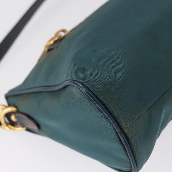 PRADA Accessoire Beutel Nylon Grün Gold Authentisch 157520