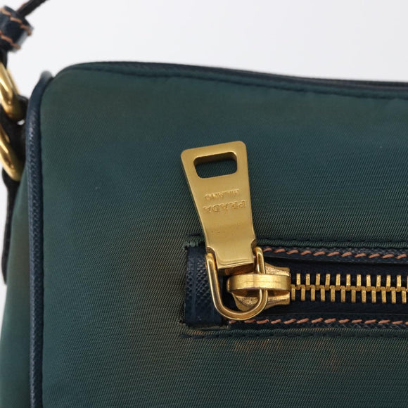 PRADA Accessoire Beutel Nylon Grün Gold Authentisch 157520
