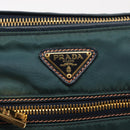 PRADA Accessoire Beutel Nylon Grün Gold Authentisch 157520-18