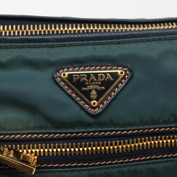 PRADA Accessoire Beutel Nylon Grün Gold Authentisch 157520