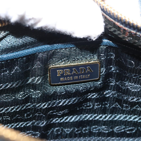 PRADA Accessoire Beutel Nylon Grün Gold Authentisch 157520