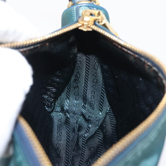 PRADA Accessoire Beutel Nylon Grün Gold Authentisch 157520