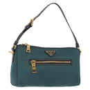 PRADA Accessoire Beutel Nylon Grün Gold Authentisch 157520-1