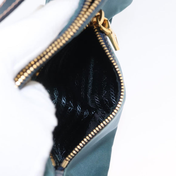 PRADA Accessoire Beutel Nylon Grün Gold Authentisch 157520