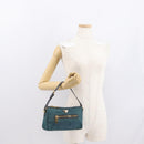 PRADA Accessoire Beutel Nylon Grün Gold Authentisch 157520-25