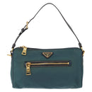 PRADA Accessoire Beutel Nylon Grün Gold Authentisch 157520-13