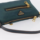 PRADA Accessory Pouch Nylon Green Gold Auth 157520-6