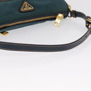 PRADA Accessoire Beutel Nylon Grün Gold Authentisch 157520-7