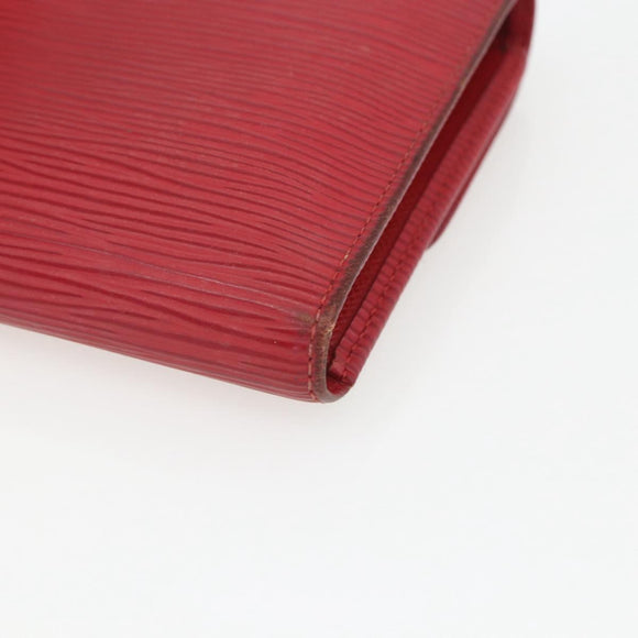LOUIS VUITTON Epi Porte TresorEtui Papie Wallet Red M63717 LV Auth 157522