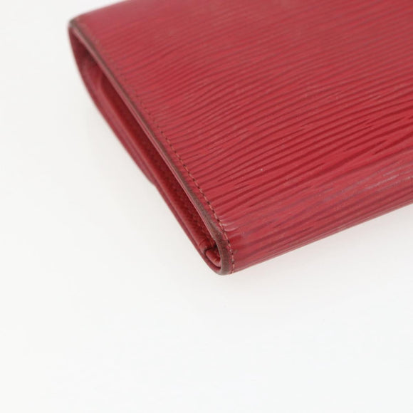 LOUIS VUITTON Epi Porte TresorEtui Papie Wallet Red M63717 LV Auth 157522