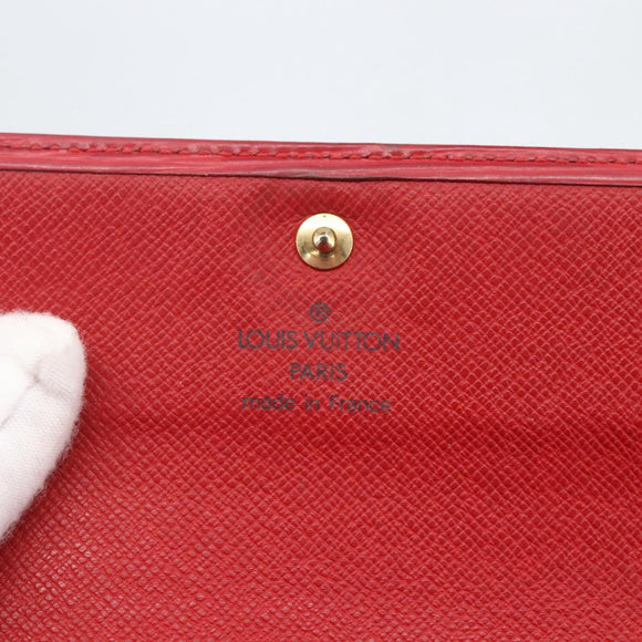 LOUIS VUITTON Epi Porte TresorEtui Papie Wallet Red M63717 LV Auth 157522