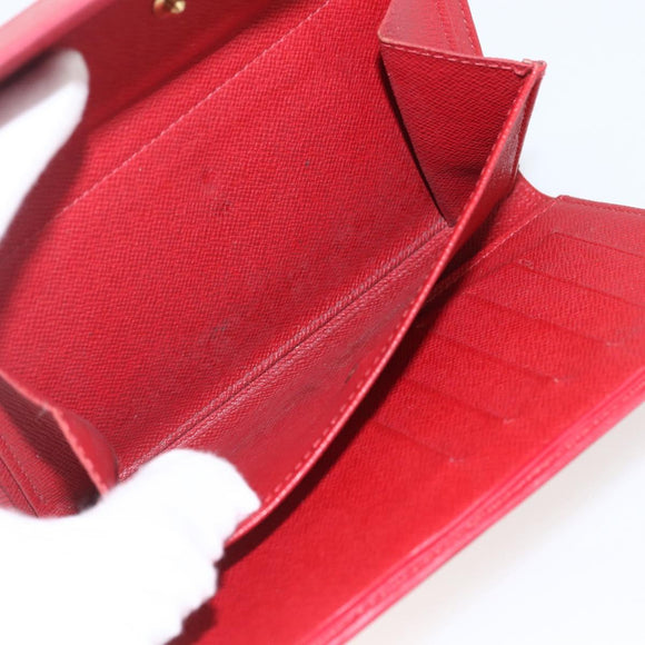 LOUIS VUITTON Epi Porte TresorEtui Papie Wallet Red M63717 LV Auth 157522