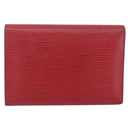 LOUIS VUITTON Epi Porte TresorEtui Papie Wallet Red M63717 LV Auth 157522A-2