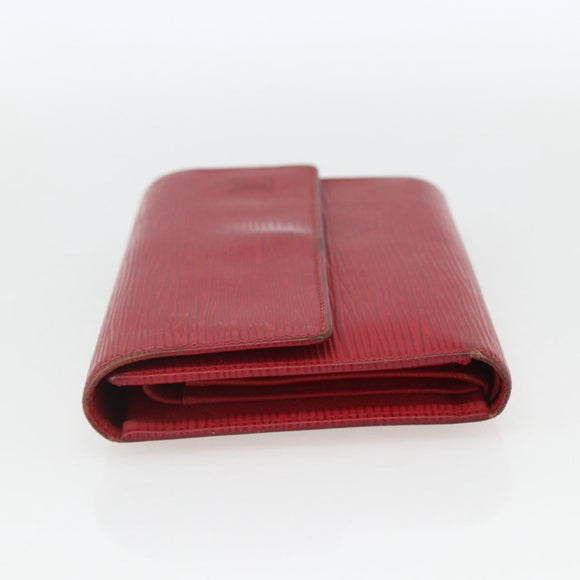 LOUIS VUITTON Epi Porte TresorEtui Papie Wallet Red M63717 LV Auth 157522