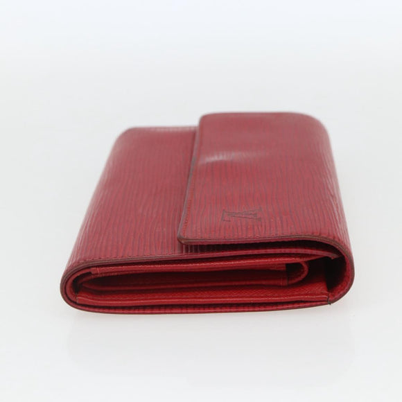 LOUIS VUITTON Epi Porte TresorEtui Papie Wallet Red M63717 LV Auth 157522