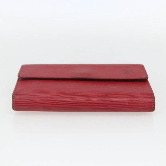 LOUIS VUITTON Epi Porte TresorEtui Papie Wallet Red M63717 LV Auth 157522