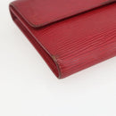 LOUIS VUITTON Epi Porte TresorEtui Papie Wallet Red M63717 LV Auth 157522-14