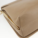 Salvatore Ferragamo Umhängetasche Leder Beige Gold Auth 157525V-16