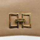 Salvatore Ferragamo Umhängetasche Leder Beige Gold Auth 157525V-17