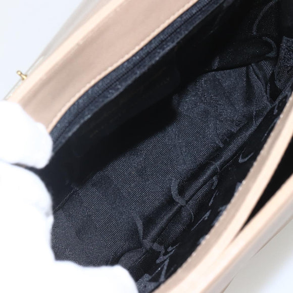 Salvatore Ferragamo Umhängetasche Leder Beige Gold Auth 157525V