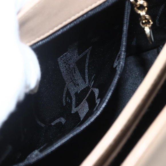 Salvatore Ferragamo Shoulder Bag Leather Beige Gold Auth 157525V