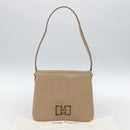 Salvatore Ferragamo Umhängetasche Leder Beige Gold Auth 157525V-12