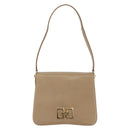 Salvatore Ferragamo Umhängetasche Leder Beige Gold Auth 157525V-13