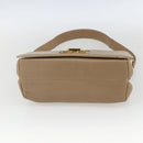 Salvatore Ferragamo Umhängetasche Leder Beige Gold Auth 157525V-5