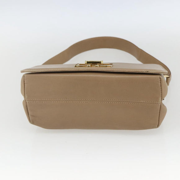 Salvatore Ferragamo Umhängetasche Leder Beige Gold Auth 157525V