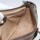 GUCCI GG Supreme Web Sherry Line Bag PVC Beige Gold 89 02 054 Auth 157528-17