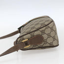 GUCCI GG Supreme Web Sherry Line Bag PVC Beige Gold 89 02 054 Auth 157528-4