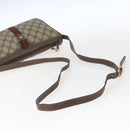GUCCI GG Supreme Web Sherry Line Bag PVC Beige Gold 89 02 054 Auth 157528-7