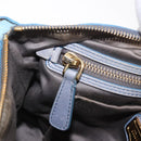 Miu Miu Hand Bag Leather 2way Light Blue Gold Auth 157529-23