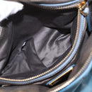 Miu Miu Hand Bag Leather 2way Light Blue Gold Auth 157529-24