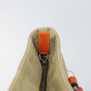 PRADA Hand Bag Canvas Beige Silver Auth 157531-10