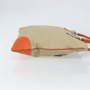 PRADA Hand Bag Canvas Beige Silver Auth 157531-3