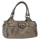 Salvatore Ferragamo Gancini Hand Bag Leather Gold Auth 157533-1