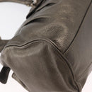 Salvatore Ferragamo Gancini Hand Bag Leather Gold Auth 157533-9