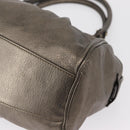 Salvatore Ferragamo Gancini Hand Bag Leather Gold Auth 157533-14