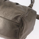 Salvatore Ferragamo Gancini Hand Bag Leather Gold Auth 157533-16