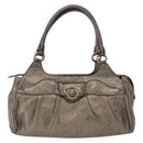 Salvatore Ferragamo Gancini Hand Bag Leather Gold Auth 157533-13