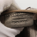 Salvatore Ferragamo Gancini Hand Bag Leather Gold Auth 157533-12