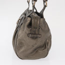 Salvatore Ferragamo Gancini Hand Bag Leather Gold Auth 157533-3